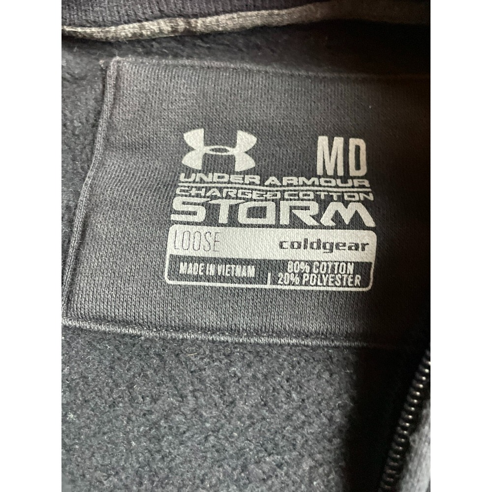 Under armour Jacket Mens Medium Black Gray NCAA Minnesota Golden Gophers Hoodie - Picture 7 of 7